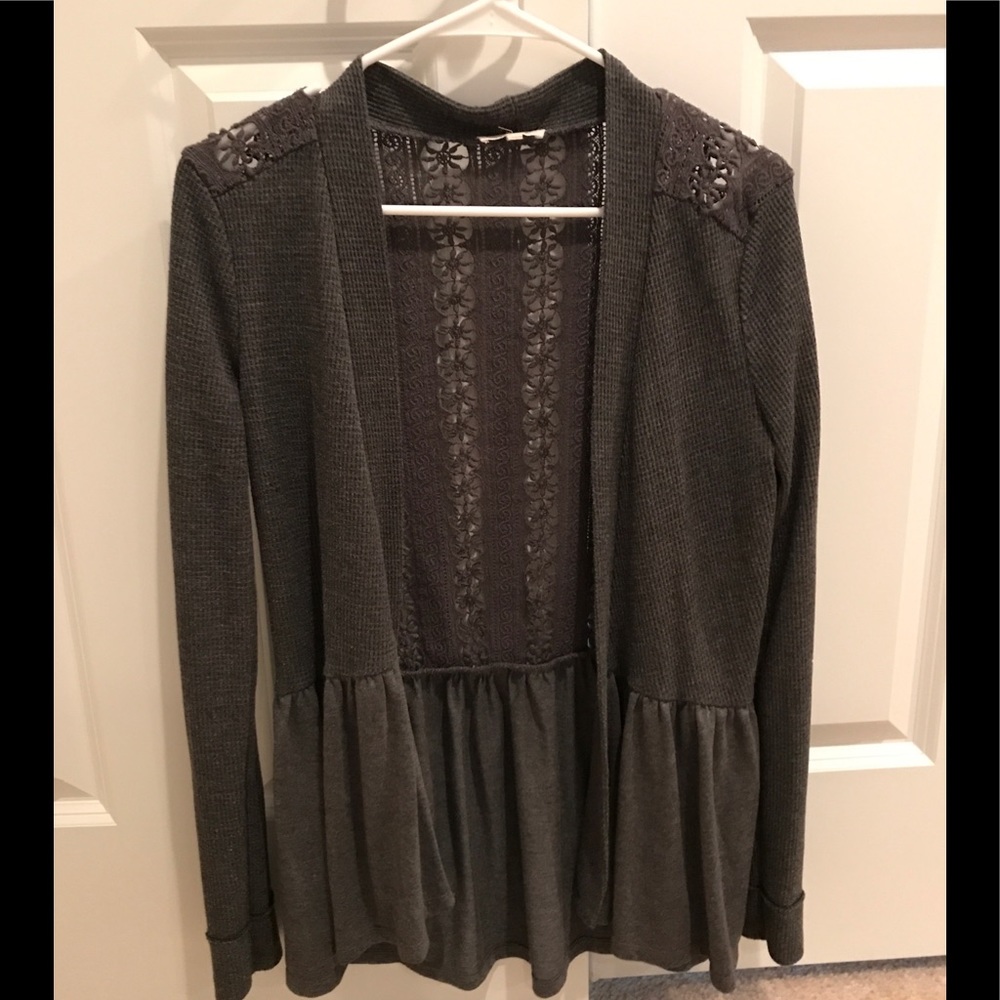 mystree crocheted back cardigan